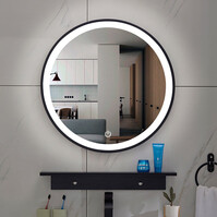 LED Mirror 100cm | 36W | Dimmable | Matte Black | Round