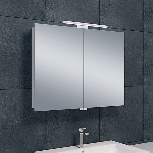LED Spiegelkast 80x60cm | 6W 6400K | Aluminium | Stopcontact Verlichting per ruimte