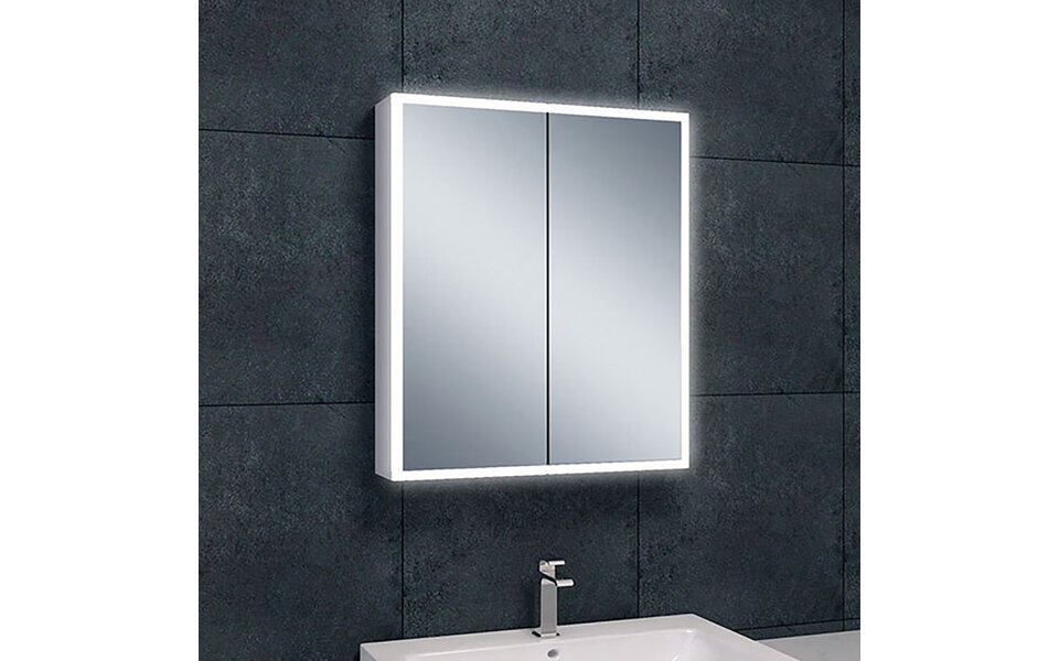 Wiesbaden LED Mirror Cabinet 60x70cm | 20W | Aluminum | Dimmable & Power Outlet Wiesbaden LED Mirror Cabinet 60x70cm | 20W | Aluminum | Dimmable & Power Outlet