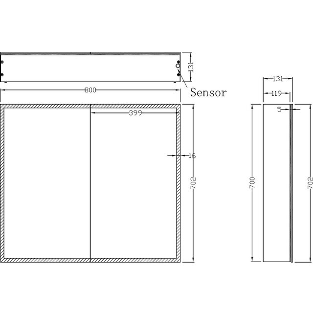 Wiesbaden LED Mirror Cabinet 80x70x13 | 20W | Aluminum | Dimmable + Power Outlet Wiesbaden LED Mirror Cabinet 80x70x13 | 20W | Aluminum | Dimmable + Power Outlet