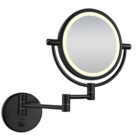 LED Spiegel 20cm | Mat Zwart | 4000K | 5x Vergroting LED Spiegel 20cm | Mat Zwart | 4000K | 5x Vergroting