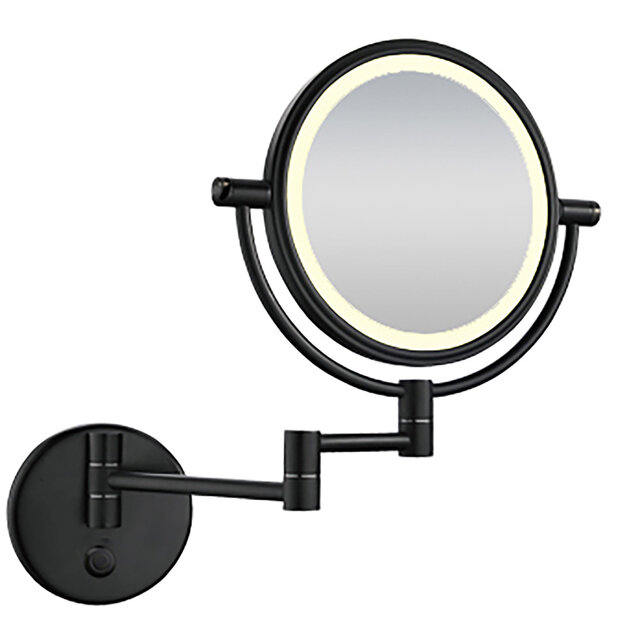 LED Spiegel 20cm | Mat Zwart | 4000K | 5x Vergroting Verlichting per ruimte