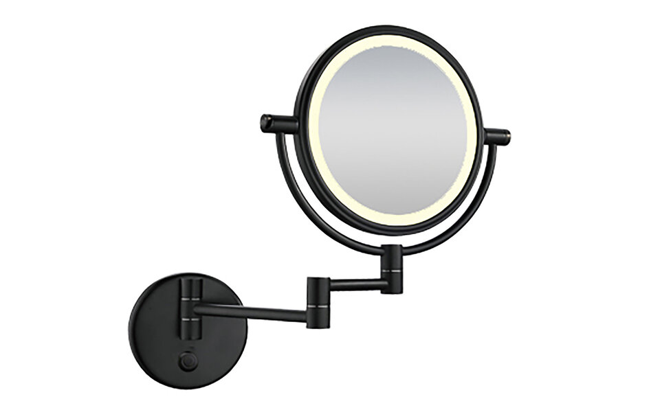 Wiesbaden LED Mirror 20cm | Matte Black | 4000K | 5x Magnification