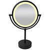 LED Mirror 20cm | 1W | Matte Black | 5x Magnification, Wireless