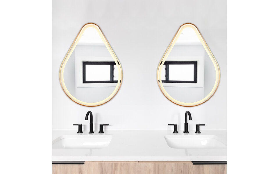 HLW LED LED Spiegel 60x80cm | 20W | Goud | IP44 | 3000/4000K