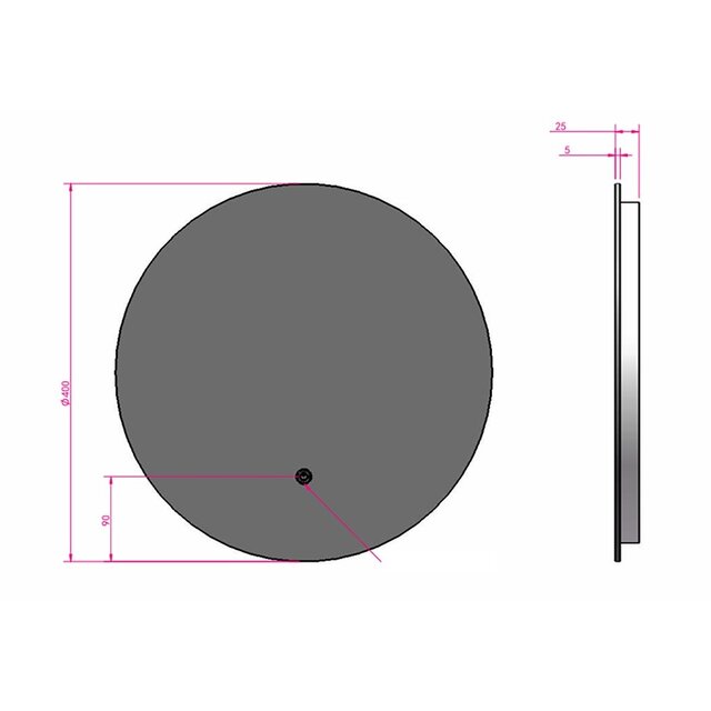 HLW LED LED Spiegel 40cm | 18W | 3K-6K | Dimbaar & Verwarming | Rond