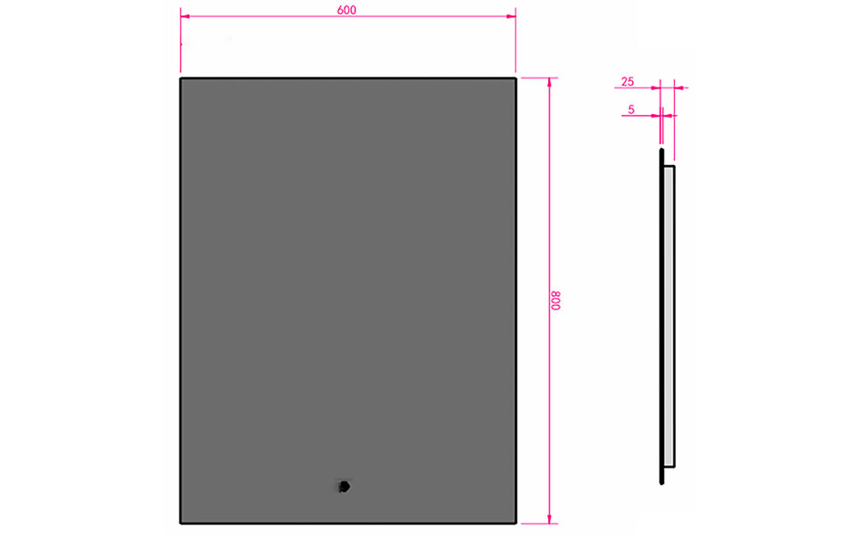 HLW LED LED Mirror 60x80cm | 20W | 3000-6000K | Dimmable & Heating HLW LED LED Mirror 60x80cm | 20W | 3000-6000K | Dimmable & Heating