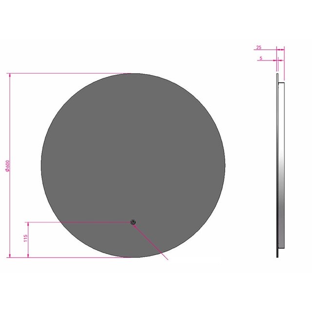 HLW LED LED Mirror 60cm | 18W | Gold | Heating & Touch