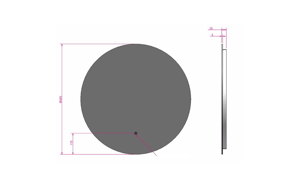 HLW LED LED Mirror 60cm | 18W | Gold | Heating & Touch