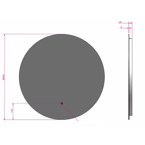 HLW LED LED Spiegel 60cm | 18W | Goud | Verwarming & Touch HLW LED LED Spiegel 60cm | 18W | Goud | Verwarming & Touch