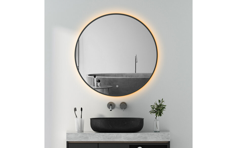 HLW LED LED Mirror 100cm 36W | Matte Black | Dimmable & Heating