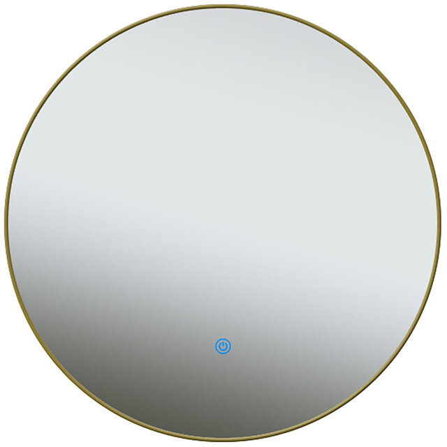 Ronde badkamerspiegel 100cm met dimbare LED-verlichting, verwarmingsfunctie en gouden rand