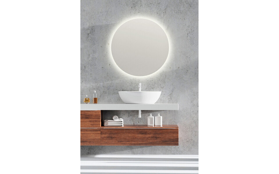 HLW LED LED Spiegel 60cm Rond | 18W | Chroom | IP44 | 3000/4000K