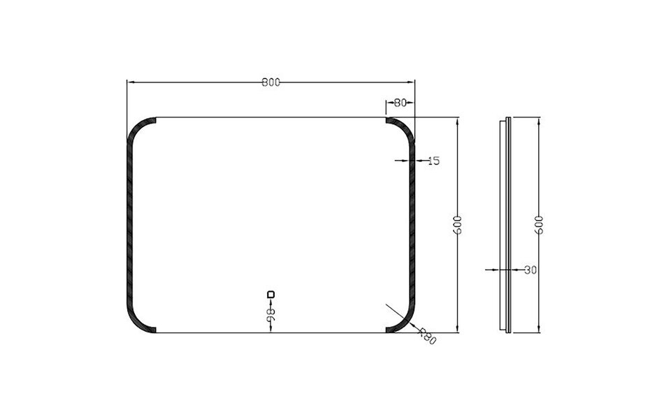 Wiesbaden LED Spiegel 80x60cm | 15W | Dimbaar | Met Verwarming