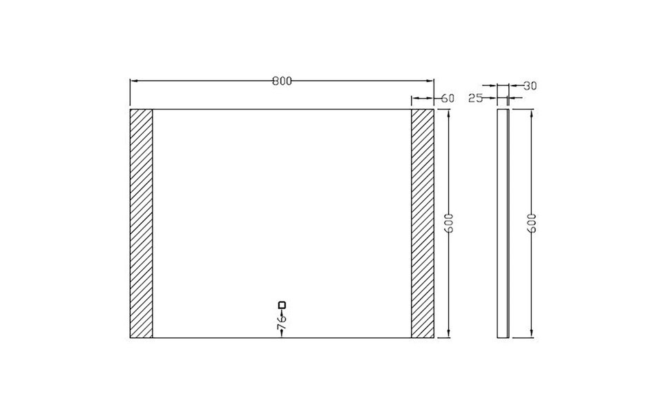 Wiesbaden LED Mirror 80x60cm | 15W | Dimmable | Heating | Warm/Cold Wiesbaden LED Mirror 80x60cm | 15W | Dimmable | Heating | Warm/Cold
