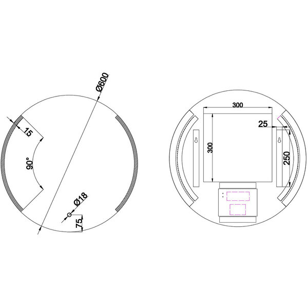 Wiesbaden LEDspiegel 60cm | 110-240V | 3000–6400K | Dimbaar | Anticondens Wiesbaden LEDspiegel 60cm | 110-240V | 3000–6400K | Dimbaar | Anticondens