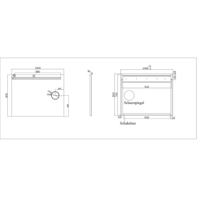rechthoekige LED badkamerspiegel 100x80 cm met natuurwit licht en geïntegreerde scheerspiegel rechthoekige LED badkamerspiegel 100x80 cm met natuurwit licht en geïntegreerde scheerspiegel