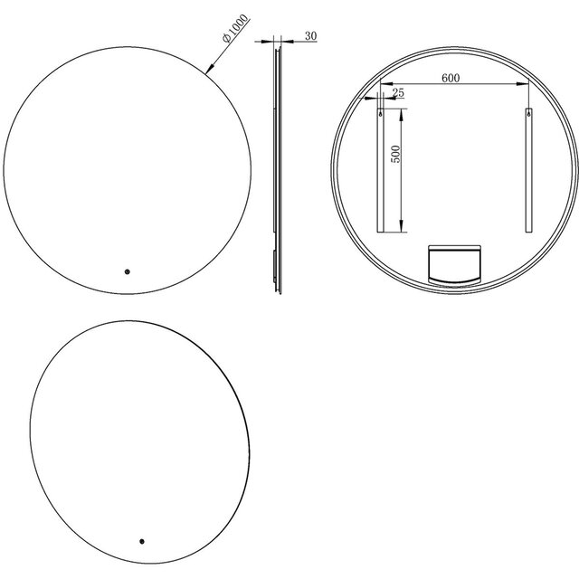 Xellanz LED Mirror 100cm | 20W | Matte Black | Dimmable & Touch | Round Xellanz LED Mirror 100cm | 20W | Matte Black | Dimmable & Touch | Round