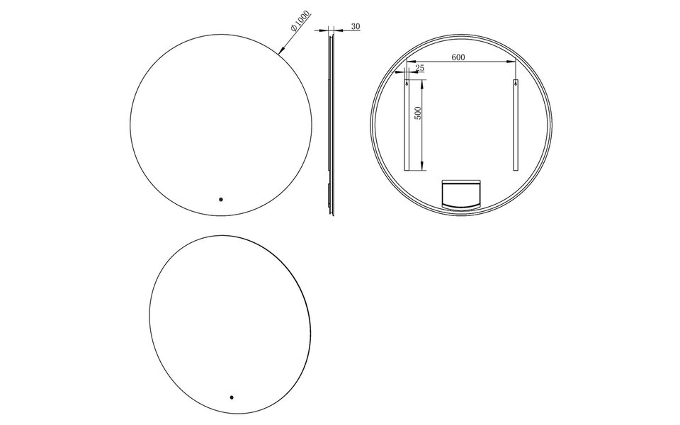 Xellanz LED Mirror 100cm | 20W | Matte Black | Dimmable & Touch | Round Xellanz LED Mirror 100cm | 20W | Matte Black | Dimmable & Touch | Round