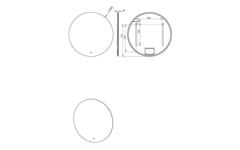 Xellanz LED Mirror 100cm | 20W | Matte Black | Dimmable & Touch | Round Xellanz LED Mirror 100cm | 20W | Matte Black | Dimmable & Touch | Round