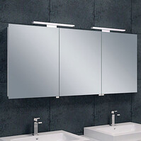 LED Mirror Cabinet 140x60x14 | 6W 6400K | Aluminum & Power Outlet