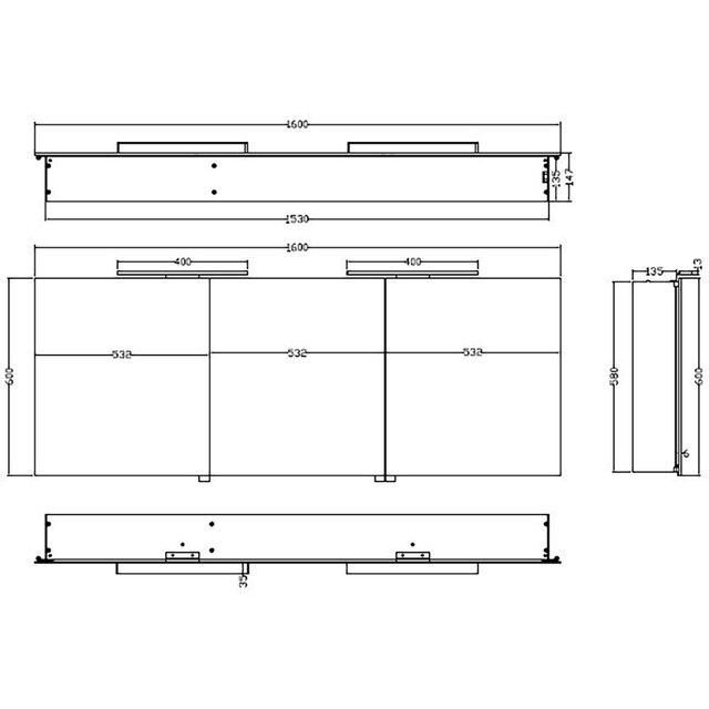 Xellanz LED Mirror Cabinet 160x60x14cm | 6W 6400K | Aluminum | Power Outlet