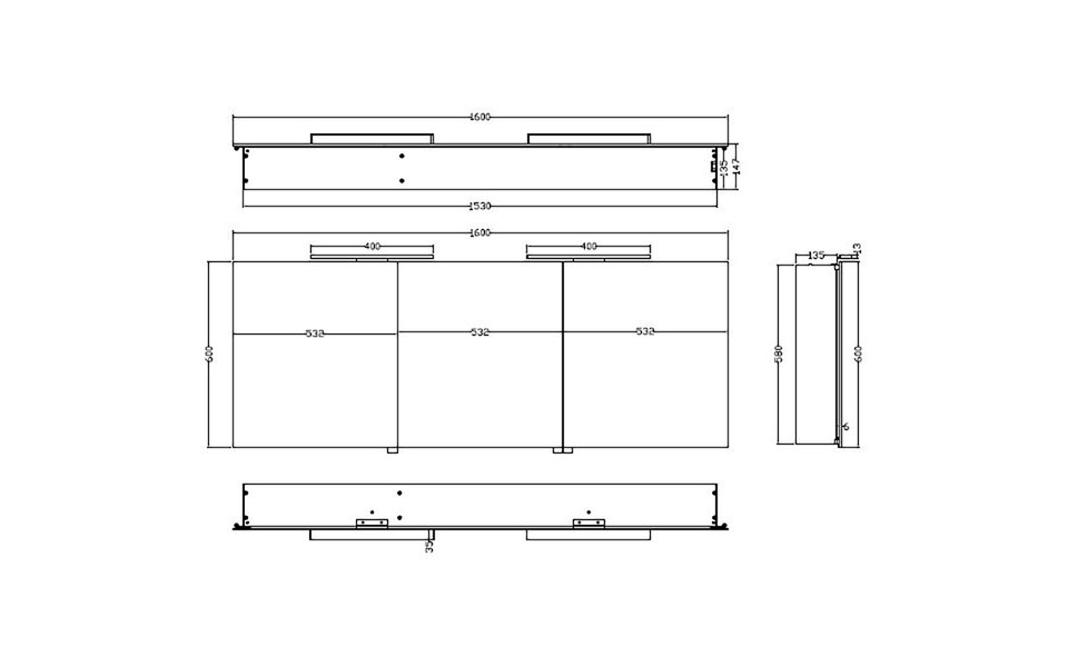 Xellanz LED Spiegelkast 160x60x14cm | 6W 6400K | Alu | Stopcontact Xellanz LED Spiegelkast 160x60x14cm | 6W 6400K | Alu | Stopcontact
