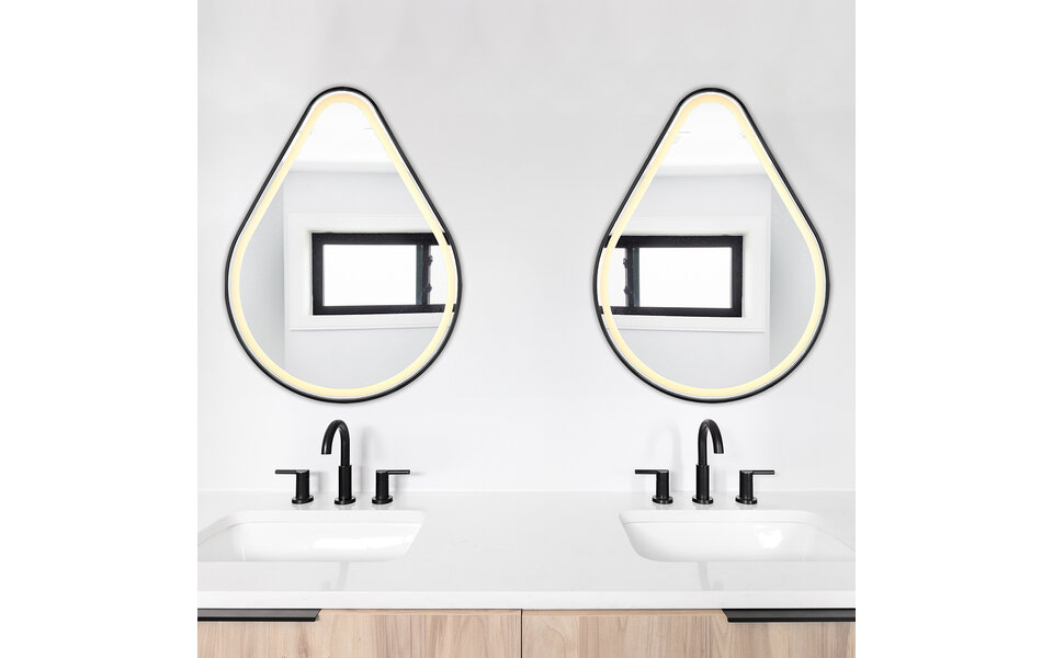 HLW LED LED Mirror 60x80cm | 20W | Black | IP44, 3000-4000K