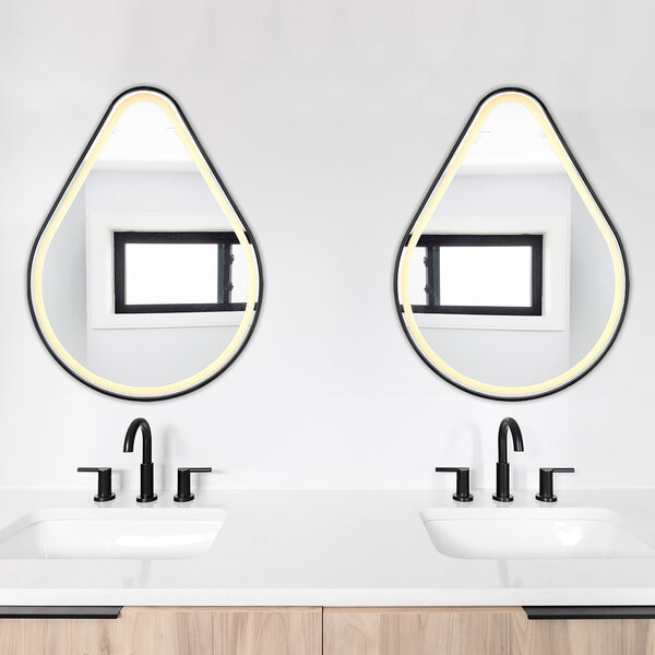 HLW LED LED Spiegel 60x80cm | 20W | Zwart | IP44, 3000-4000K