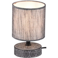 LED Table Lamp - Trion Maria - E14 Fitting - Round - Matte Gray - Ceramic
