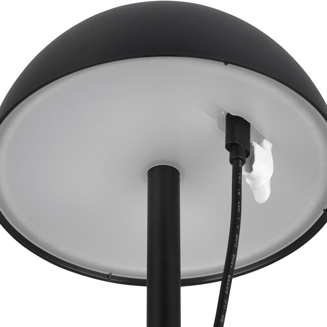 HLW LED LED Table Lamp - Trion Rado - 1.7W - Warm White 3000K - Rechargeable Batteries - Matte Black - Plastic