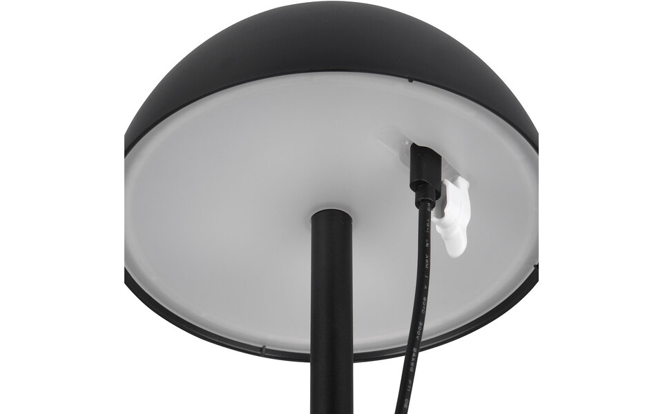 HLW LED LED Tafellamp - Trion Rado - 1.7W - Warm Wit 3000K - Oplaadbare batterijen - Mat Zwart - Kunststof