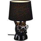 HLW LED LED Table Lamp - Table Lighting - Trion Domino - E14 Fitting - Round - Matte Black - Ceramic