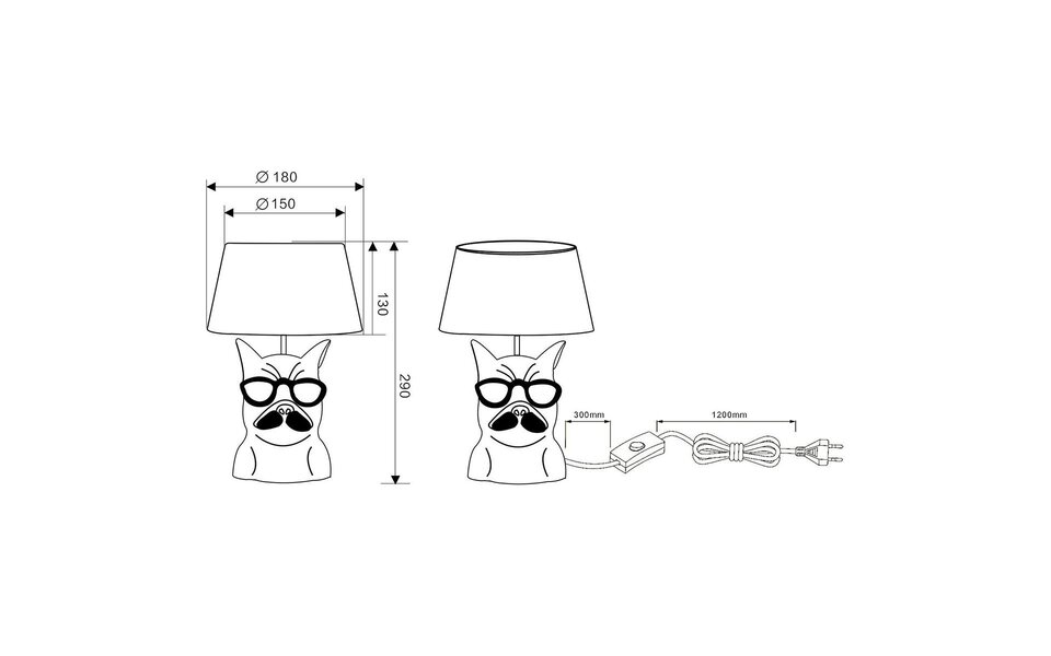 HLW LED LED Tafellamp - Tafelverlichting - Trion Domino - E14 Fitting - Rond - Mat Zwart - Keramiek