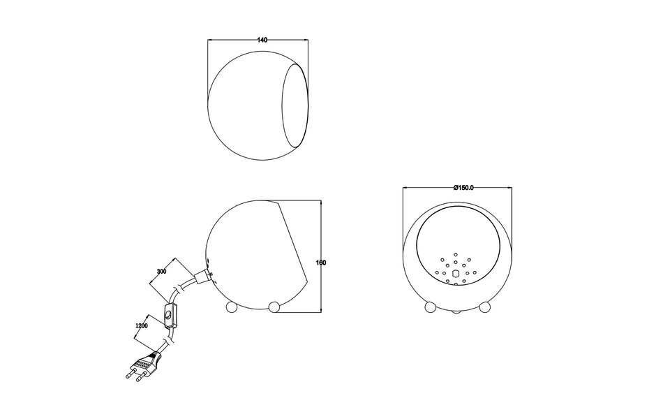 HLW LED LED Tafellamp - Trion Blinky - E14 Fitting - Rond - Mat Zwart - Aluminium