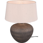 HLW LED LED Tafellamp - Tafelverlichting - Trion Leau - E27 Fitting - Rond - Mat Bruin - Keramiek