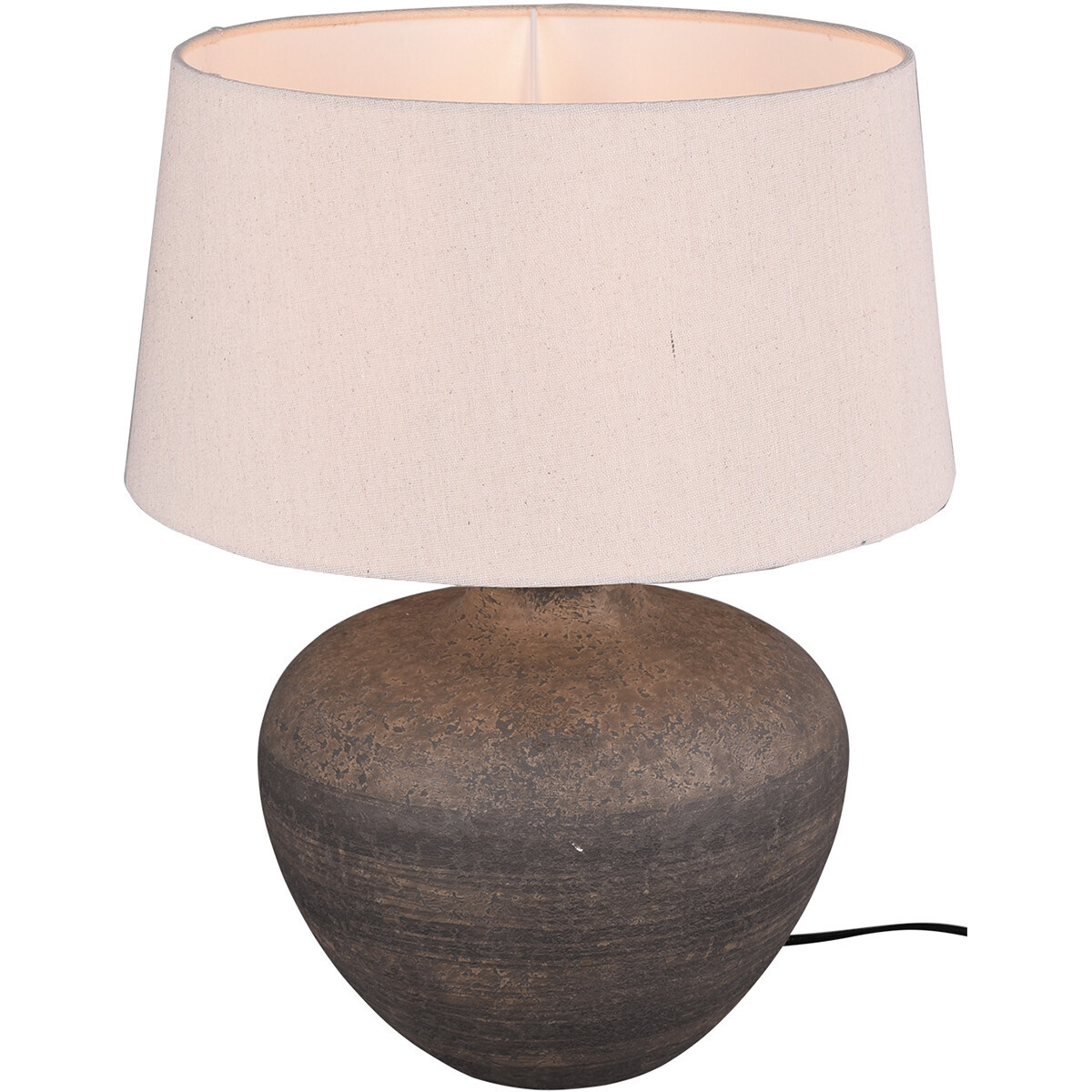 LED Tafellamp Mat Bruin - Ronde & Keramiek