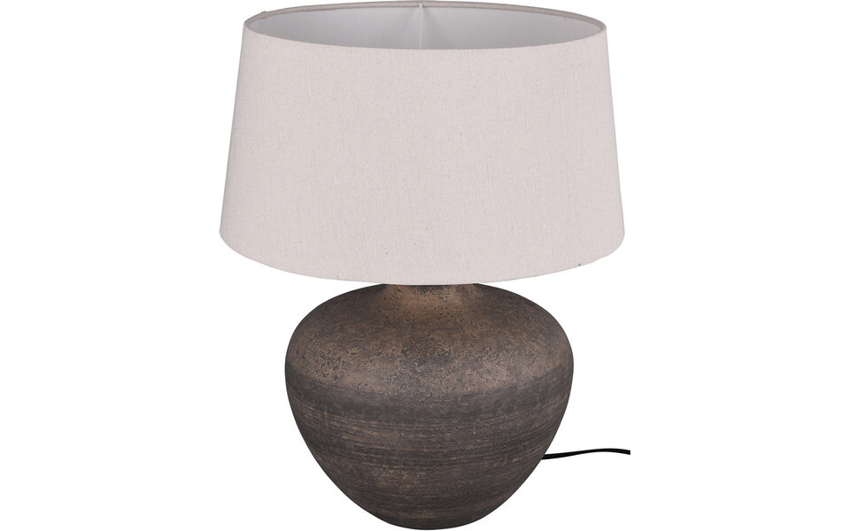 HLW LED LED Table Lamp - Table Lighting - Trion Leau - E27 Fitting - Round - Matte Brown - Ceramic