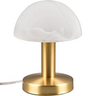 HLW LED LED Tafellamp - Trion Nini - E14 Fitting - 1 lichtpunt - Mat Messing - Metaal - Wit Geborsteld Glas