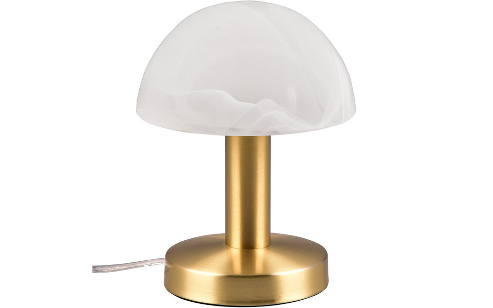 HLW LED LED Tafellamp - Trion Nini - E14 Fitting - 1 lichtpunt - Mat Messing - Metaal - Wit Geborsteld Glas