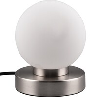 LED Table Lamp - Trion Bolle - E14 Fitting - 1 light point - Matte Nickel - Metal - White Glass