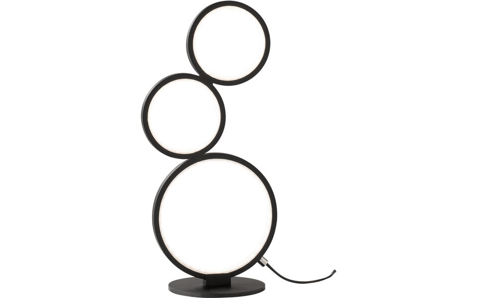 HLW LED LED Tafellamp - Trion Rondy - 17W - Warm Wit 3000K - Dimbaar - Rond - Mat Zwart - Aluminium