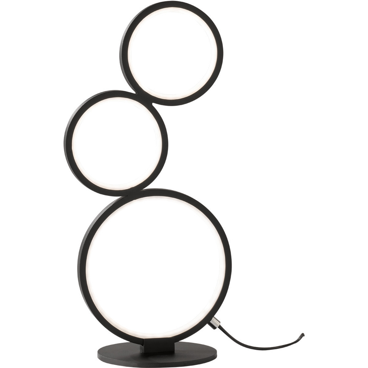 Dimbare LED Tafellamp Trion Rondy - 17W, Rond, Mat Zwart, Warm Wit 3000K