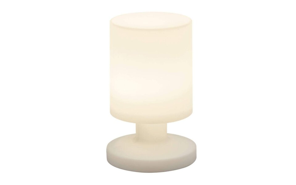 HLW LED LED Table Lamp Trion - Round LED table lamp with USB charging function and splash-proof white plastic shade