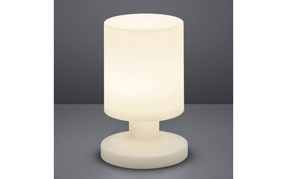 HLW LED LED Tafellamp Trion - Ronde LED tafellamp met USB-oplaadfunctie en spatwaterdichte witte kunststof kap HLW LED LED Tafellamp Trion - Ronde LED tafellamp met USB-oplaadfunctie en spatwaterdichte witte kunststof kap