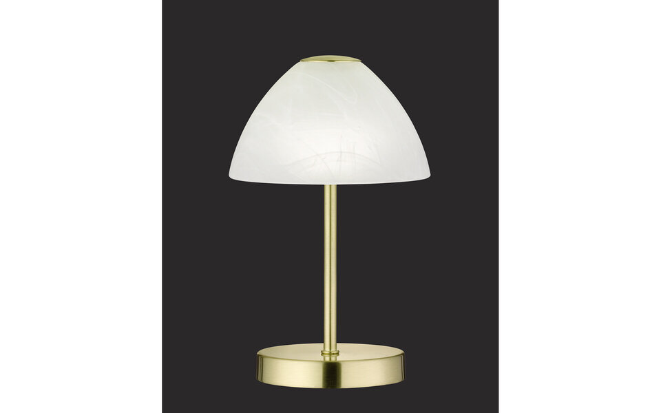 HLW LED LED Tafellamp - Tafelverlichting - Trion Quno - 2W - Warm Wit 3000K - Rond - Mat Goud - Aluminium