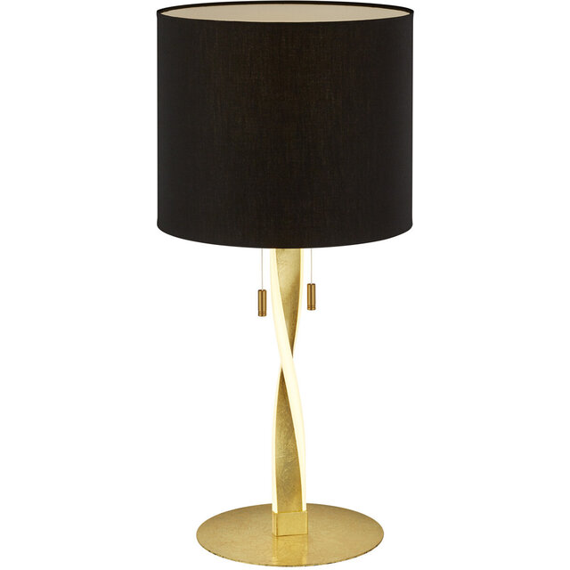 HLW LED LED Tafellamp - Tafelverlichting - Trion Ninda - E27 Fitting - 6W - Warm Wit 3000K - Rond - Mat Goud - Aluminium