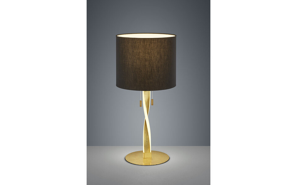 HLW LED LED Table Lamp - Table Lighting - Trion Ninda - E27 Fitting - 6W - Warm White 3000K - Round - Matte Gold - Aluminum