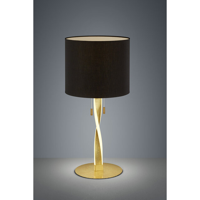 HLW LED LED Table Lamp - Table Lighting - Trion Ninda - E27 Fitting - 6W - Warm White 3000K - Round - Matte Gold - Aluminum