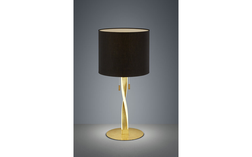 HLW LED LED Table Lamp - Table Lighting - Trion Ninda - E27 Fitting - 6W - Warm White 3000K - Round - Matte Gold - Aluminum